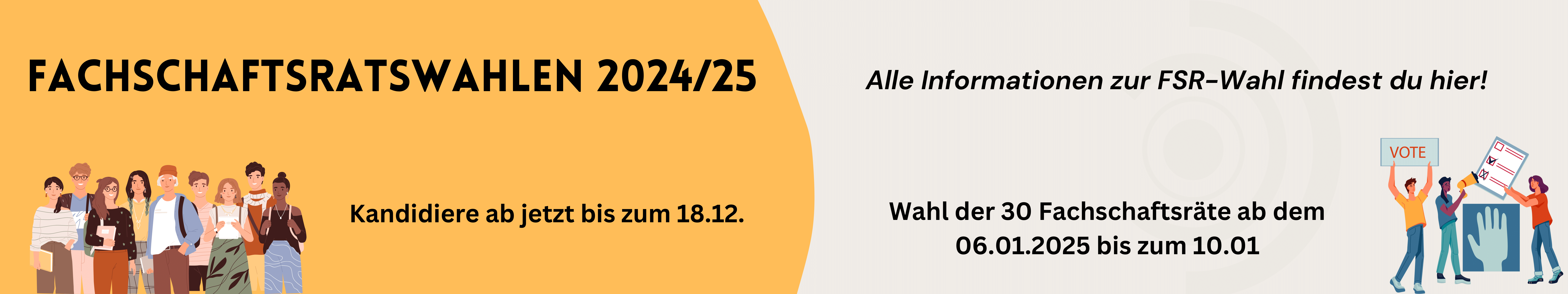 Alle Infos zu Kandidatur und Wahl der FSRe findest du hier!